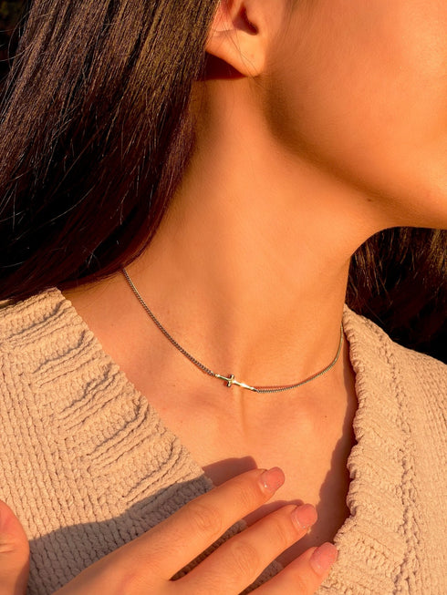 Colier din argint Cruce (Silver/Gold)